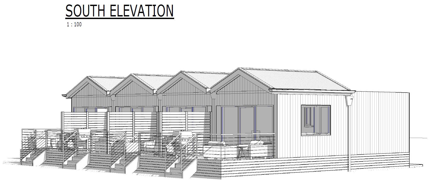 Perspective drawing of the new cabins